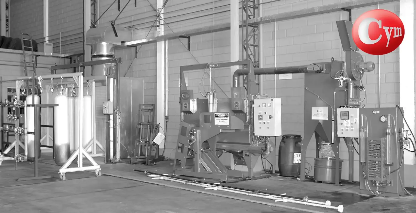 Centro recqualificação cilindros GNV GNC CNG IGAS do Brasil vista geral ECOGNC prova hidráulica Metalcym