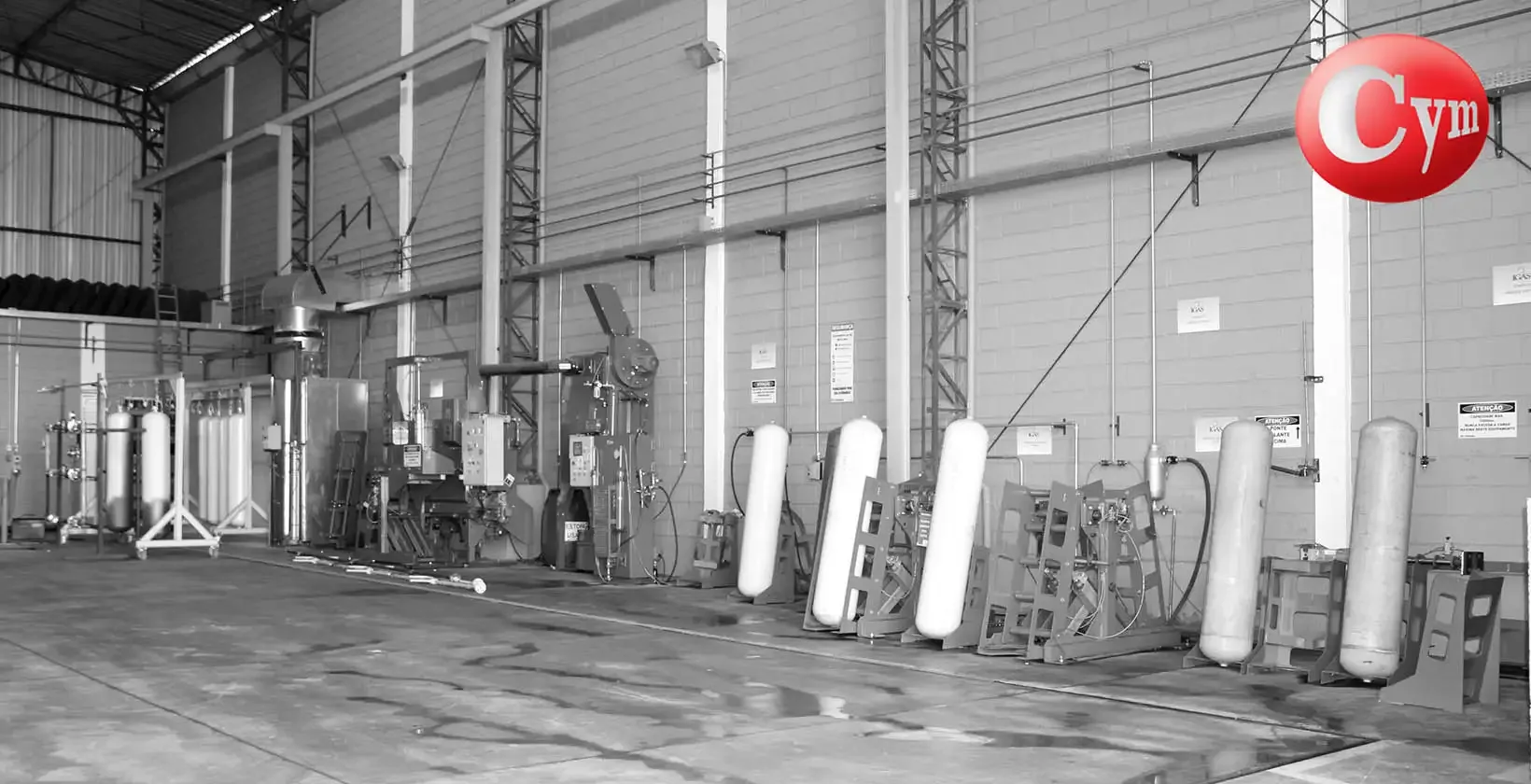 Centro revisão periódica cilindros GNV GNC CNG Metalcym IGAS do Brasil, linha completa recalificação