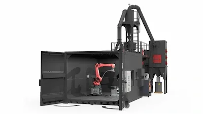 Shot peening robotizado e com manipuladores para processos localizados