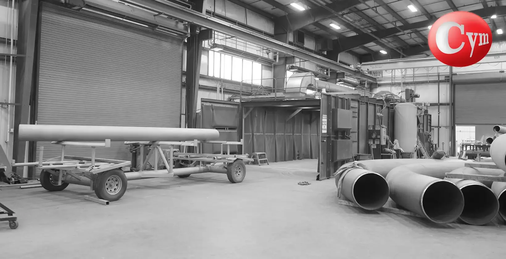 Cuarto jateamento Metalcym — tubos curvados grande diâmetro e spools — Benpro Bending Pipes Canadá