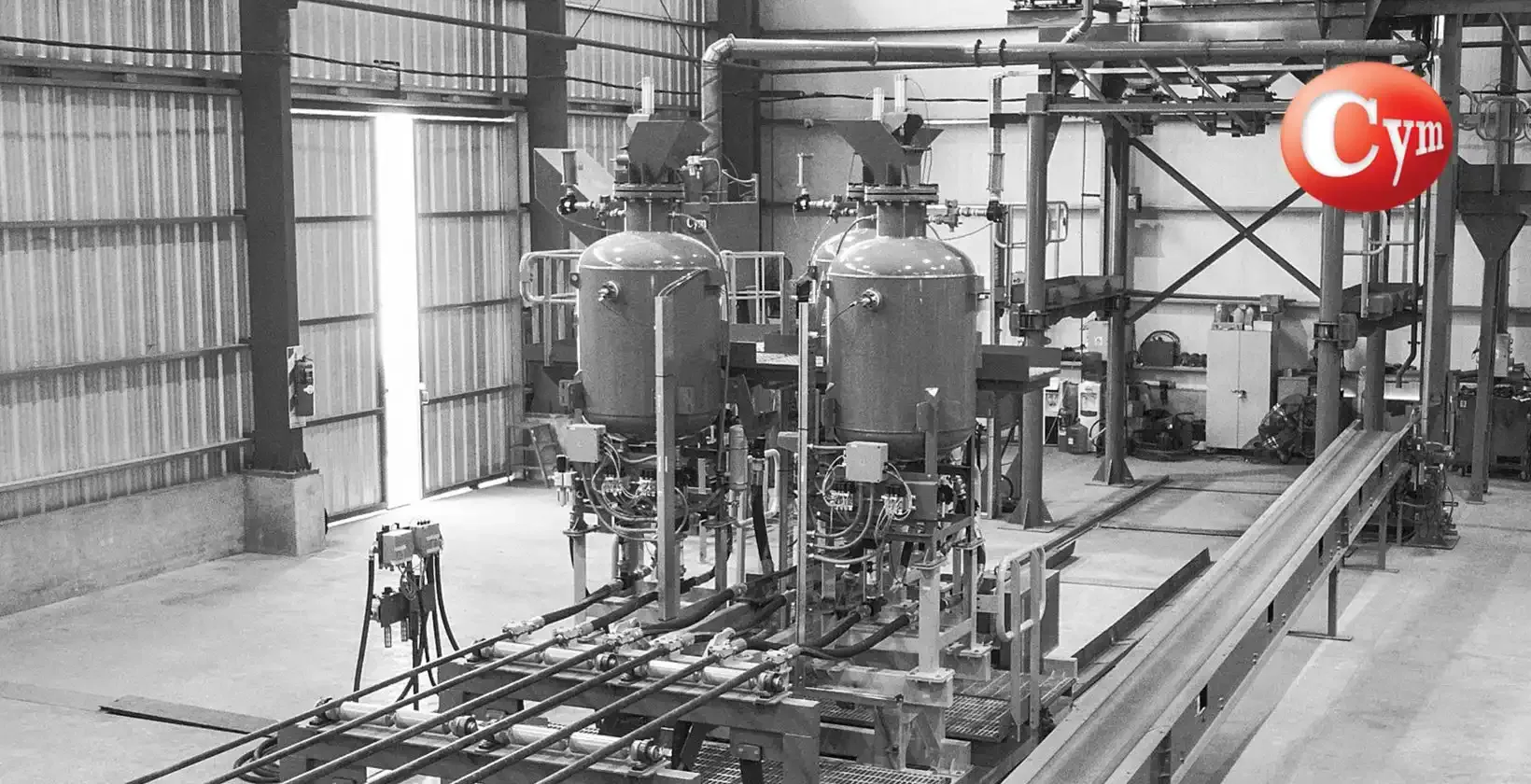 Tolvas CY500 manifold distribuição jateadora tubos Metalcym