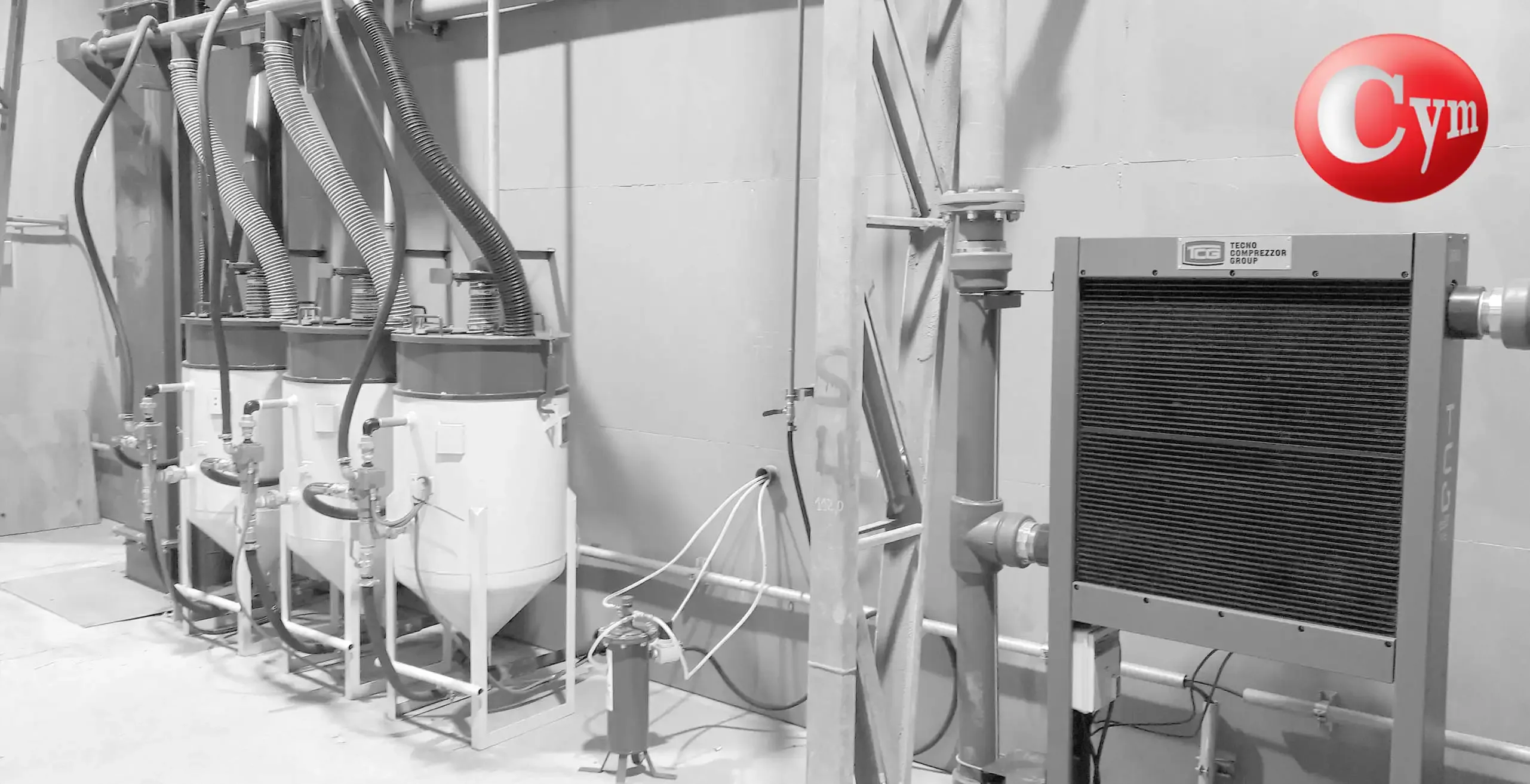3 tolvas jateamento CYM CY150DE com secador ar — cuarto naval prevenção oxidação entre jateamento shop primer · ASMAR